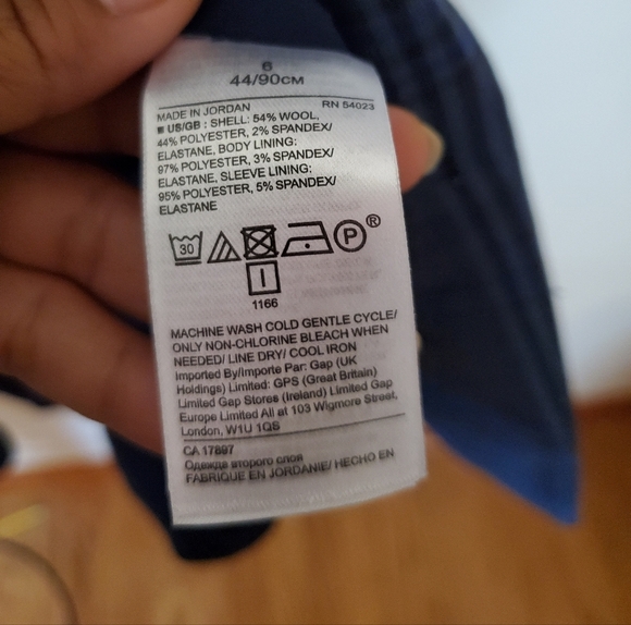 Banana Republic Wool Navey Plaid Blazer Size 6 - Picture 10 of 11